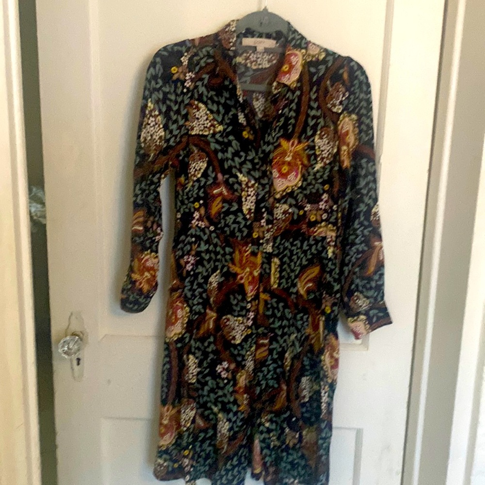 Loft multi color long sleeve dress . Size 4 P